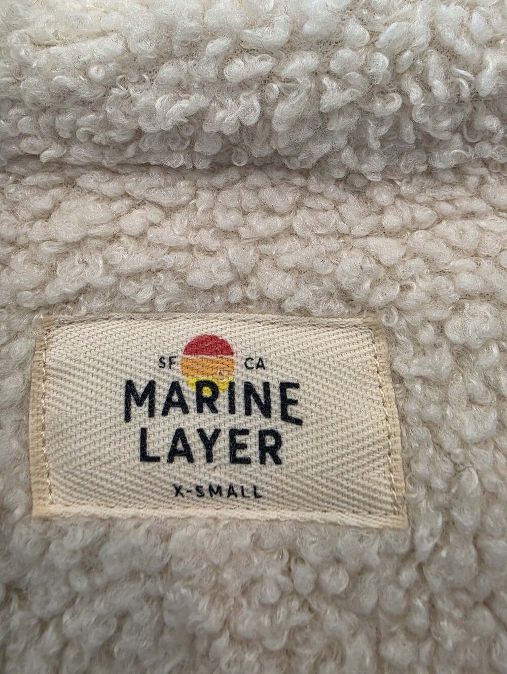 Marine Layer Cream Sherpa Teddy Fleece Jacket Shacket XS Cozy Oversized - Picture 7 of 12